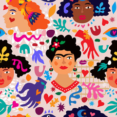 Wall Mural - Face women pattern 6