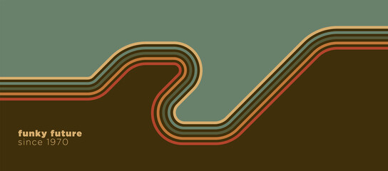 Leinwandbilder - Abstract background design in simple retro style with stripes. Vector illustration.