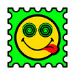 LSD stamp, Smile psychedelic, vector illustration