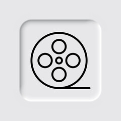 Video, film simple icon. Flat desing. Neumorphism design.ai