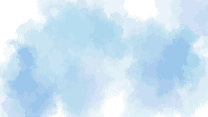  水彩テクスチャの背景素材　ブルー　冬イメージ　横長