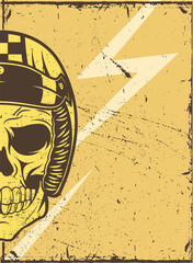 rustic motorcycle skull patch