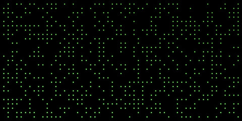 Poster - abstract green technology point mesh network in dark space 3d render illustration