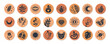 © Pictulandra - Big Set of various vector highlight covers with mystical boho elements, moon, start, leaf, sacred witch and mystical symbols, featuring astrology objects, crystal, moon, fantasy animals