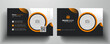 Modern and creative business card template  -  Orange and dark black color business card design with photo place holder