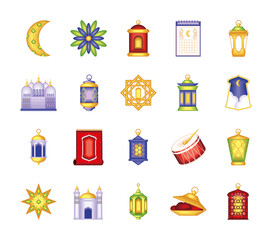 Wall Mural - icons set ramadan