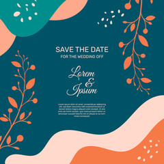 Poster - Wedding invitations vector template. save the date. abstract arts design for wedding celebration. -  Vector.