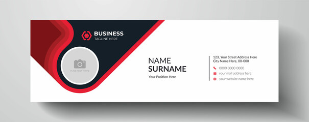 Wall Mural - modern company business email signature or email footer and personal social media cover page templat
