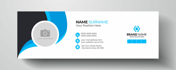 Wall Mural - corporate business email signature or email footer and personal social media cover with modern and m