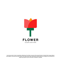 Wall Mural - Elegant and creative rose flower logo. can be used as symbols, icons, or others. rose logo inspiration.