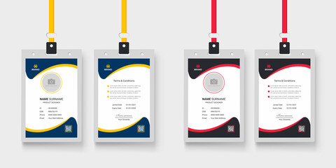 Wall Mural - clean and simple id card design bundle | corporate company employee identity card template