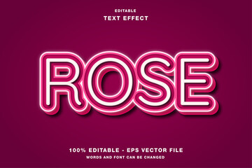 Wall Mural - Rose Pink Neon Editable Text Effect