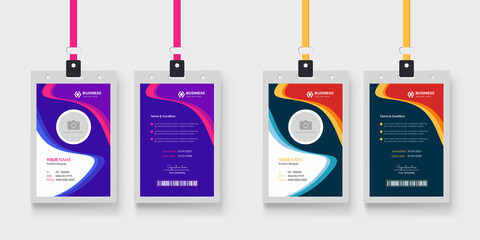 Wall Mural - elegant and colorful id card design | multicolor identity design for your company employee