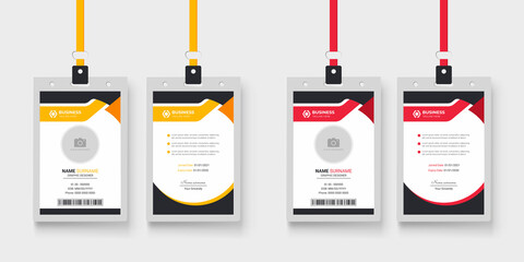 Wall Mural - clean and simple employee id card template with color variation