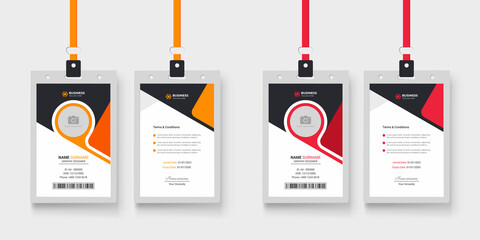 Wall Mural - clean and simple employee id card template with color variation