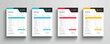 Modern and creative invoice layout  |  Four color variation invoice design bundle for your company