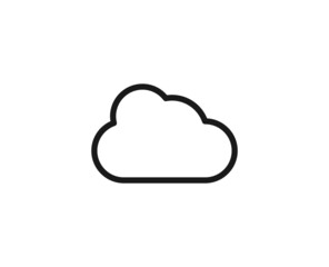 Wall Mural - Cloud line icon on white background