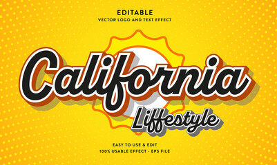 california editable text effect with modern style