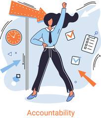 Fototapete - Financial administration, examiner conducts an audit checks statements in documents, accountability concept with character. Company tax and account. Capital markets, trading, e-commerce, accounting