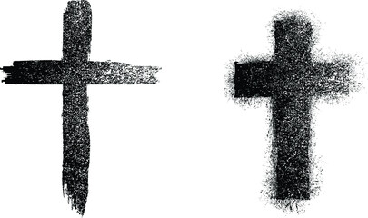 Wall Mural - Textured Religion Cross . Christian cross . Vector