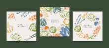 Farmers Market Design Template, Drawings Of Vegetables, Agricultural Fair Invitation, Recycled Paper Effect