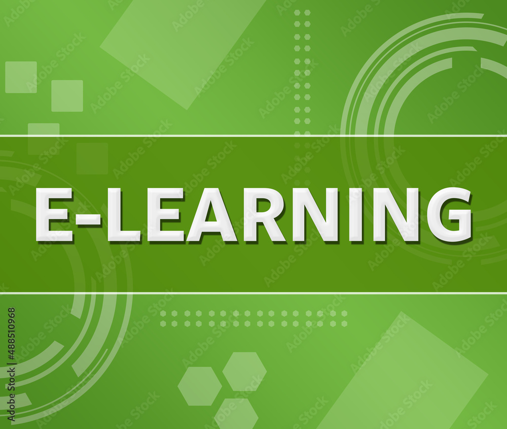 E-Learning Green Technology Background Square Stock Illustration ...