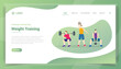 weight training concept for website template landing homepage
