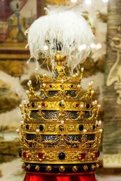 Golden crown with precious stones