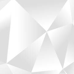 Aufkleber - Abstract white geometric background. Modern minimalist design. Vector illustration with triangles. Monochrome light 3d futuristic design with polygonal diamond shapes in white and grey gradient.