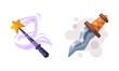 © topvectors - Magic wand and dagger. Witchcraft attributes cartoon vector illustration