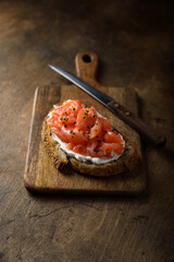 Poster - Smoked salmon toast with cream cheese