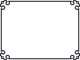 Wall Mural - vector border frame. background or album page. simple rectangular horizontal billboard, plaque, sign