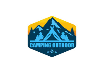 Wall Mural - Camping logo design vector illustration