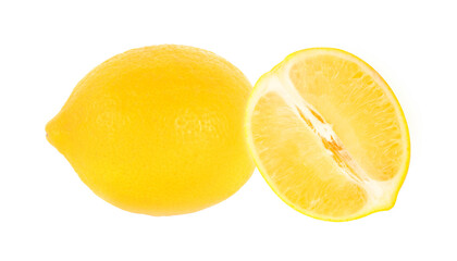 Wall Mural - Fresh lemon isolated on white background.