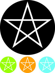 Wall Mural - Pentagram occultism star vector icon isolated