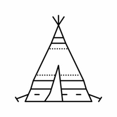 Wall Mural - tipi tepee boho line icon vector illustration