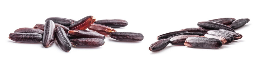 Dark wild rice isolated on white background