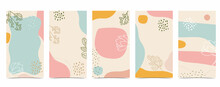 Color Design Background For Social Media With Flower, Leaf,shape