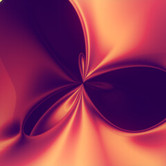 Aufkleber - Abstract wavy colorful tunnel with glossy metallic surface. 3d rendering background design. Digital illustration
