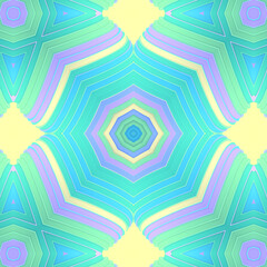 Poster - Neon colored rainbow kaleidoscopic pattern. Abstract creative design. 3d rendering digital illustration