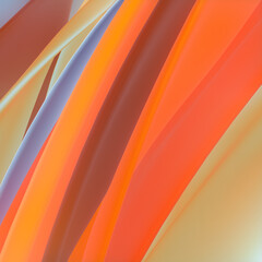 Poster - Multicolored stripes of wavy fabric. Abstract art background. Fabric design element. 3d rendering digital illustration
