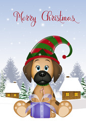 Poster - illustration of elf costume for dog