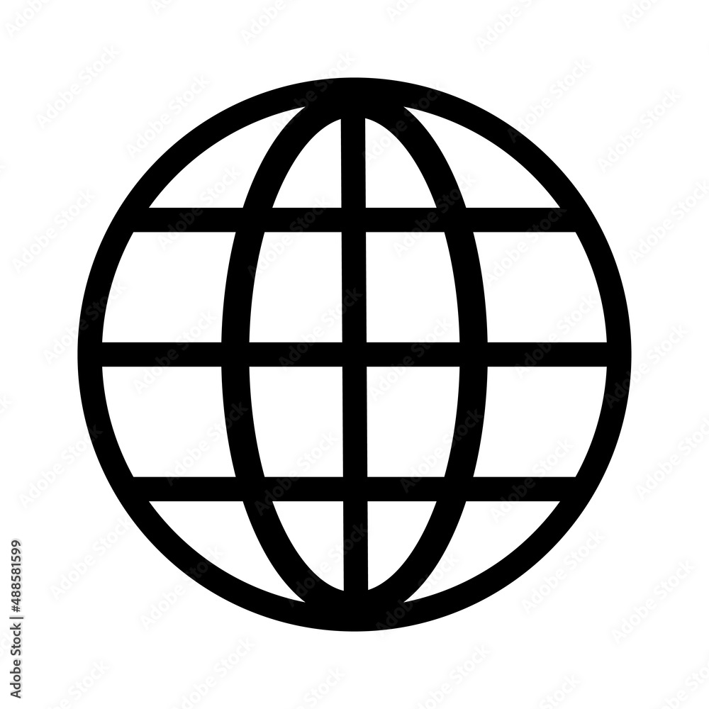 Black globe web icon on a white background. vector illustration template design.