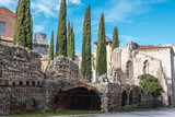 Fototapeta  - Ruinas de la colegiata de santa María la mayor anexas a la catedral de Valladolid, España