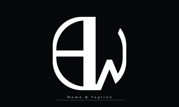 Alphabet letters Initials Monogram logo BW, WB