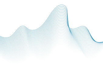 Blue minimal wavy lines abstract elegant background. Vector design