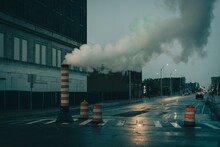 Steam Vent In Midtown Detroit, Michigan