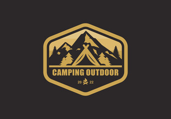 Sticker - Camping logo design vector illustration