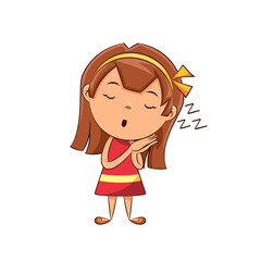 Sticker - Girl sleeping standing up