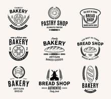 Vector Bakery And Bread Logo, Icons And Design Elements